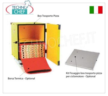 GI.METAL - Boîte de transport de pizza, Mod.102393 Boîte à pizza non isolée, avec étagère centrale pour 2 sacs thermiques, dim.cm.47x47x52h