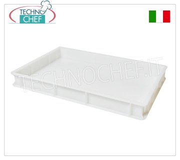 Boîtes à pain en pâte à pizza, coloris blanc, dim. 60x40x7hcm Boîte à pizza empilable, en polyéthylène alimentaire, coloris blanc, dim.mm.600x400x70h