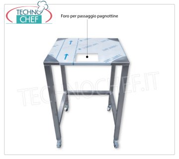 Table support sur roulettes Table support sur roulettes ouverte en façade, dim.mm.600x600x900h