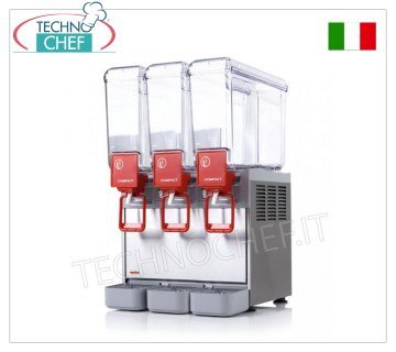 Distributeurs de boissons réfrigérées Distributeur de boissons réfrigéré avec 3 réservoirs de 5 litres, V.230/1, kw 0,315, dimensions 370x400x550h mm