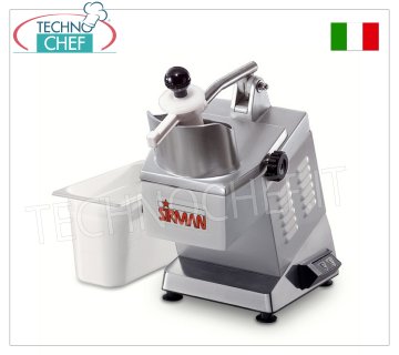 Sirman - Tagliaverdure Elettrico Professionale da Tavolo, coperchio Allumino, mod.TM-ALL Tagliaverdure elettrico da tavolo con coperchio in alluminio, sistema a caduta diretta del prodotto, velocità 300 giri/min, V.230/1, Watt.515, Peso 18,5 Kg, dim.mm.280x510x510h