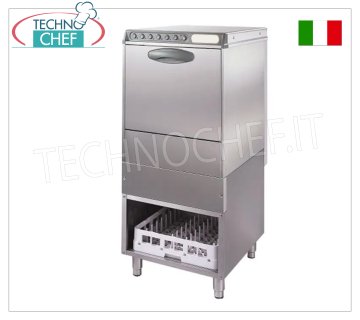 Lavastoviglie-Lavaoggetti Elettromeccanica, cesto quadro mm 500x500, altezza utile oggetti: mm 370 - dim. mm 600x640x1320h
