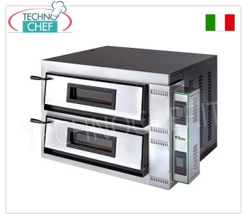 FIMAR - Forno pizza elettrico per 4+4 Pizze da 35 cm, 2 camere indipendenti da cm 72x72,