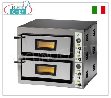 FIMAR - Forno pizza elettrico per 4+4 Pizze da 30 cm, 2 camere indipendenti da cm 61x61,