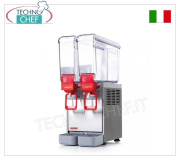 Distributeurs de boissons réfrigérées Distributeur de boissons réfrigéré avec 2 réservoirs de 5 litres, V.230/1, kw 0,27, dimensions 250x400x550h mm