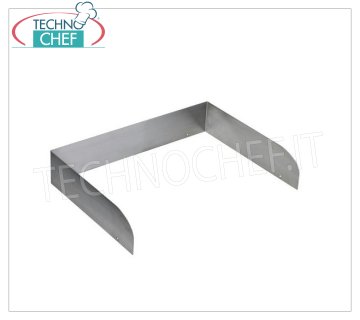Alzatina fermavassoi in acciaio inox satinato, progettata per ospitare vassoi con dimensione max.590x460 mm, dim.mm.605x460x115
