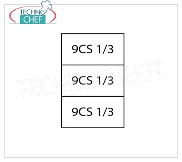 TECHNOCHEF - Set 3 Paniers 1/3 pour cuiseur de pâtes, Mod.9CP3 Set 3 Paniers 1/3 pour Pasta Cooker Line 900