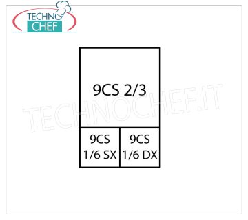 TECHNOCHEF - Set 1 Panier 2/3 + 2 Paniers 1/6 pour cuiseur de pâtes, Mod.9CP6 Set 1 Panier 2/3 + 2 Paniers 1/6 pour Pasta Cooker Line 900