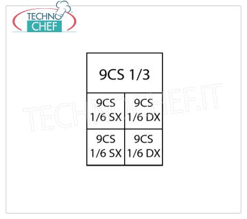 TECHNOCHEF - Set 1 Panier 1/3 + 4 Paniers 1/6 pour cuiseur de pâtes, Mod. 9CP8 Set 1 Panier 1/3 + 4 Paniers 1/6 pour Pasta Cooker Line 900