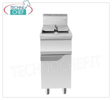 Technochef - FRITEUSE GAZ sur MOBILE, 1 RESERVOIR de 16 litres, Kw.13 Friteuse gaz sur meuble, 1 cuve de 16 litres, puissance thermique 13 Kw, dim.mm.400x700x1085h