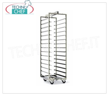 TECHNOCHEF - Chariot extractible pour 15 PLATEAUX de 40X60, Mod.CAR15TM40X60 Chariot à plateaux, capacité 15 plateaux 400x600 mm, pas mm 97, dim.mm.450x650x1620h