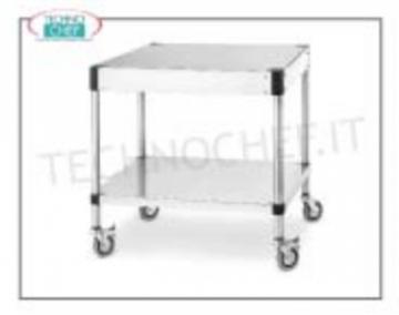 Cavalletto smont. in acciaio inox con ruote e ripiano intermedio per mod.P7-5(20P)