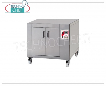 Cella di lievitazione con frontale inox Cella di lievitazione per forno Mod. LCC/I versione con frontale Inox, riscaldamento elettrico con controllo termostatico (temp.0°/+90°C), V.230/1, Kw.1,00, dim.mm.1000x1560x700h