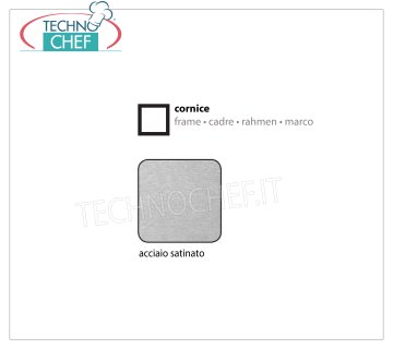 Cadre en acier satiné Structure avec support en verre, en stratifié couleur acier satiné, dimensions 600x600x7h mm