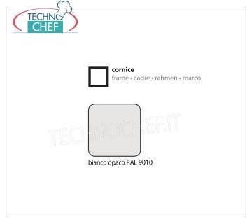 Cadre blanc RAL 9010 Cadre avec support en verre, couleur blanc mat RAL 9010, dimensions 600x600x7h mm