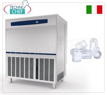 FABBRICATORE di GHIACCIO a CUBETTI CAVI, resa 90 Kg/24 h, Deposito 40 Kg
