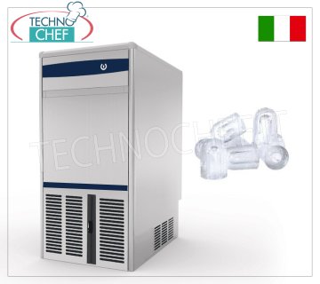 FABBRICATORE di GHIACCIO a CUBETTI CAVI, resa 20 Kg/24 h, Deposito 5 Kg