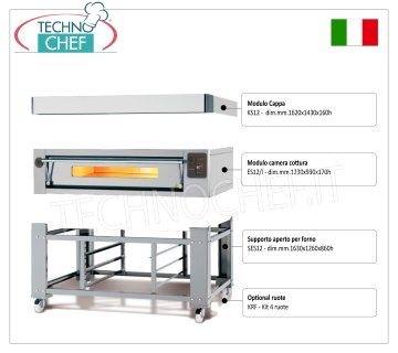 Forno pizza elettrico per 12 pizze da mm 300, camera da mm 1230x930
