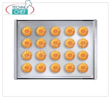 SPIDOCOOK - Plaque à pâtisserie en aluminium micro-perforée, Mod.FORO.BAKE Plateau en aluminium micro-perforé, dim.460x330mm - PRIX UNITAIRE - Peut être acheté par PACK de 2 pièces