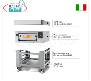 Forni pizza elettrico per 6 pizze da mm 300, camera da mm 600x900