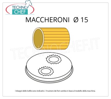 Technochef - FILET MACARONI Ø 15 en ALLIAGE LAITON-BRONZE Matrice pour macaronis en alliage laiton-bronze Ø 15 mm, pour mod.MPF1.5N