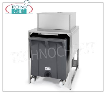 Conteneurs / Stockage pour machines à glaçons Support en acier inoxydable pour le stockage de la glace sur un conteneur à roulettes de 108 kg et au-dessus de la réserve de 17 kg, pour les producteurs de granulés. Mod.G160-G280-G510, dimensions 795x1060x1284h mm