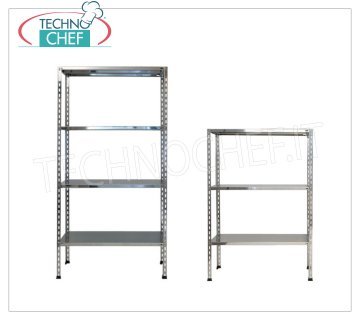 Scaffali inox 304, Ripiani Lisci, Montaggio a Bullone 